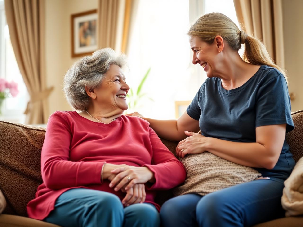 A daughter visits her mother at Park Estate